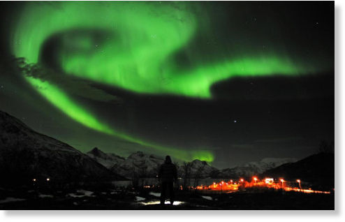 Clic para aumentar Aurora Boreal vista en Tromso, Noruega