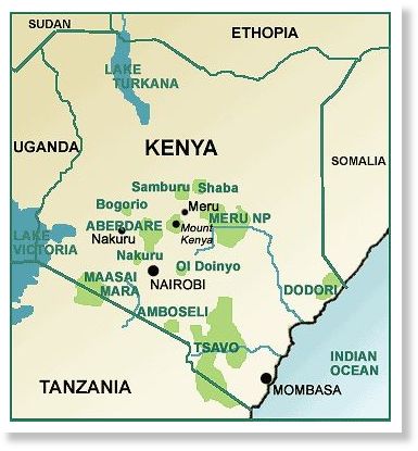Mapa de Kenia