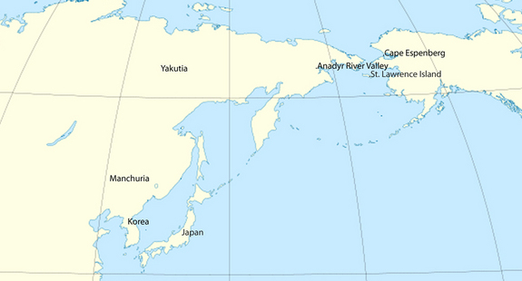 Mapa Norte de Rusia / Alaska