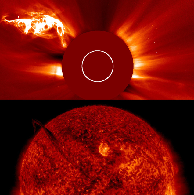 erupción de plasma solar