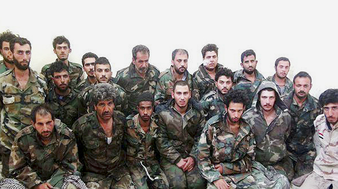 soldados del gobierno de Siria