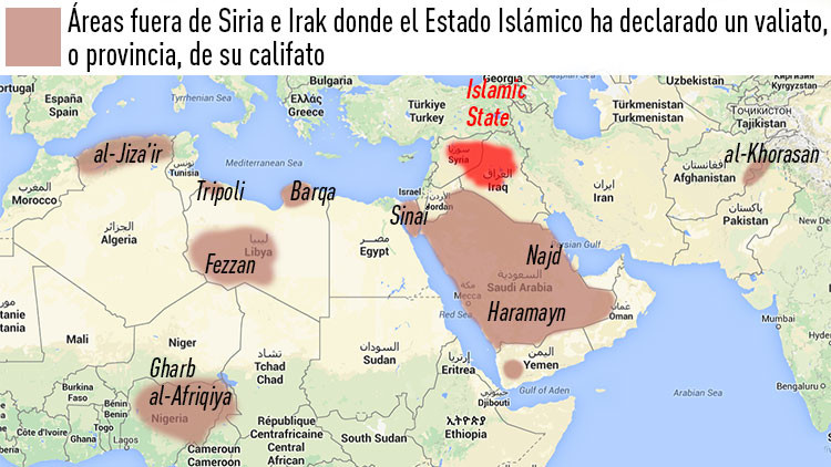 mapa avance estado islamico