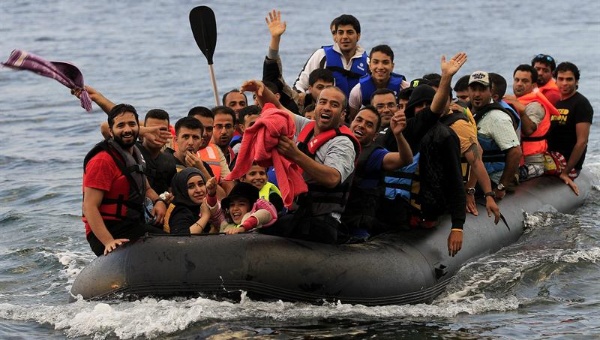 refugiados hacia Lesbos