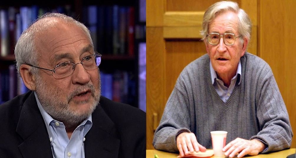 Joseph Stiglitz y Noam Chomsky.