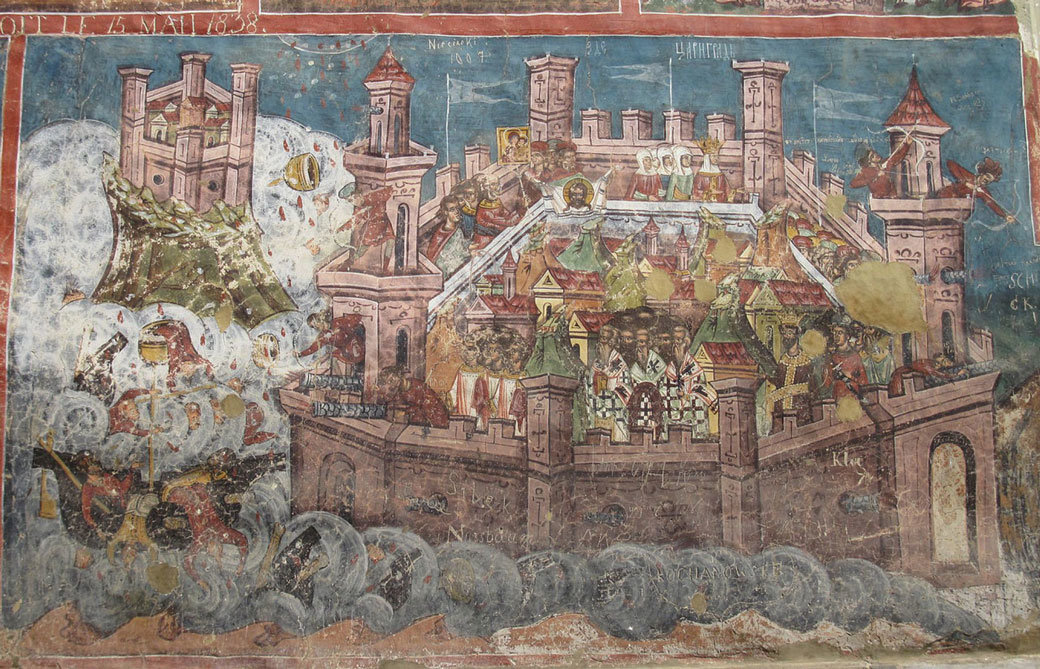 mural asedio de Constantinopla