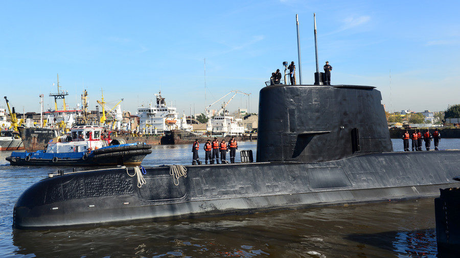 ARA San Juan and crew are seen as they leave the port of Buenos Aires, Argentina, 2014.