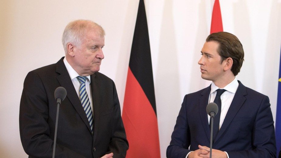 German Interior Minister Horst Seehofer with Austrian Chancellor Sebastian Kurz