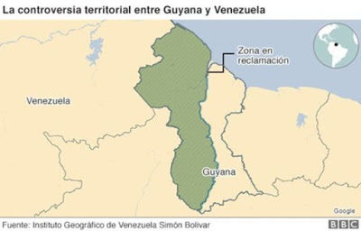 mapa venezuela guyana