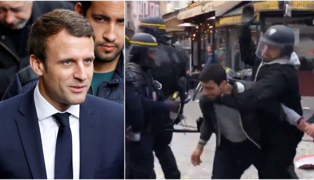 Un video muestra a Alexandre Benalla pegando a un estudiante durante una manifestación en mayo en París.