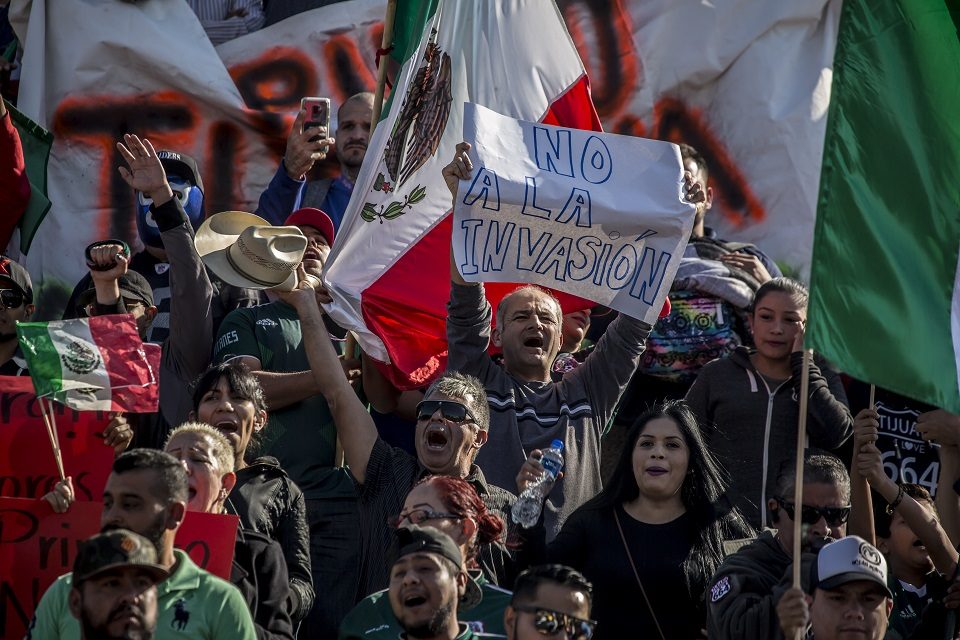 protest migration Tijuana Mexico