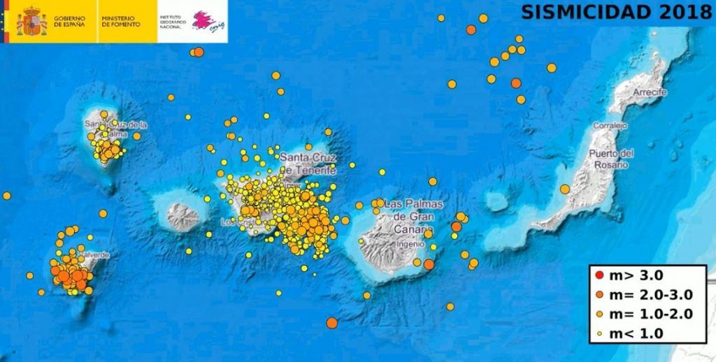 Seismic activity in Canary Islands