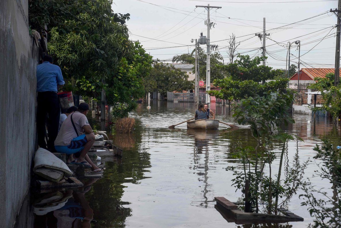 Las fuertes lluvias provocan inundaciones en Paraguay.