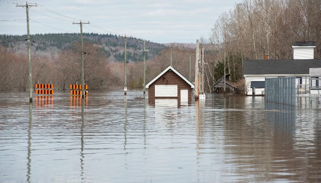 Inundaciones por el desbordamiento del río San John en New Brunswick, Canadá. Foto Ap
