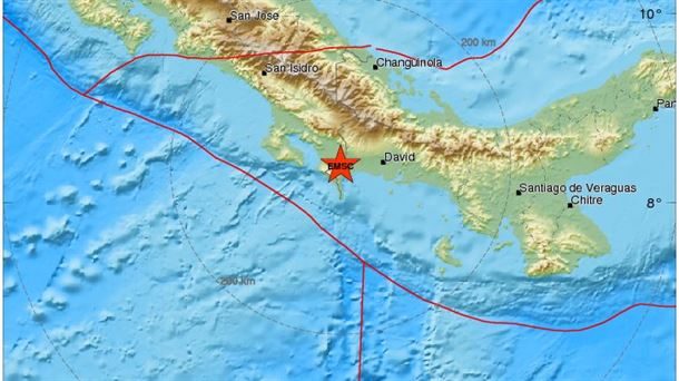 Terremoto entre Panamá y Costa Rica. Fuente: EMSC.