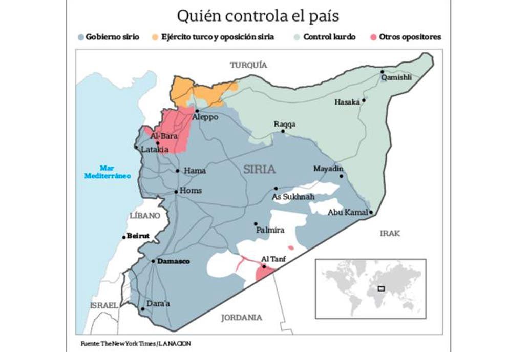 mapa siria