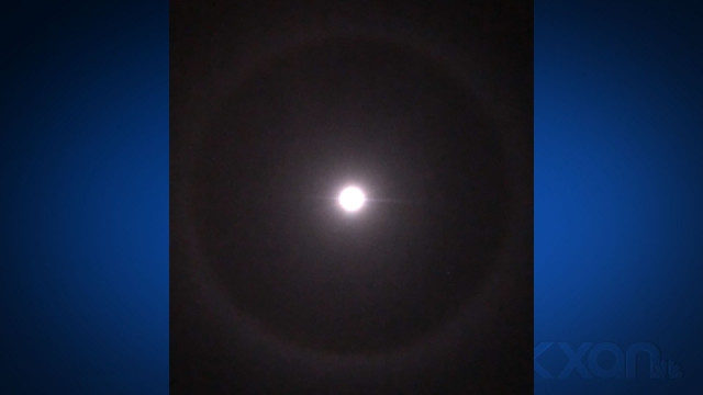 Moon halo over Austin, TX