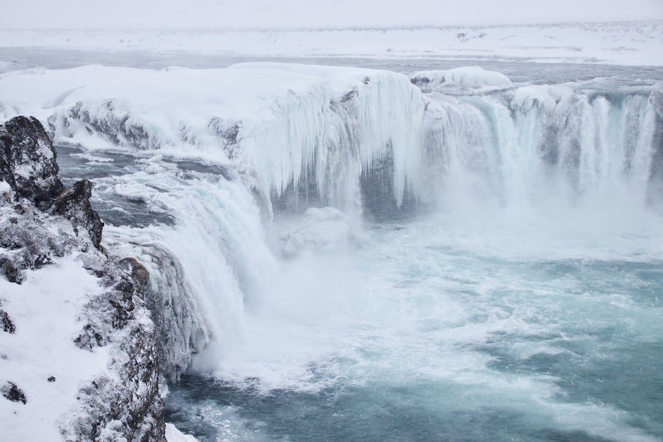 Goðafoss, North Iceland in a blizzard