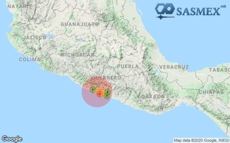 En las costas de Guerrero se detectó un sismo de 5.2 grados.