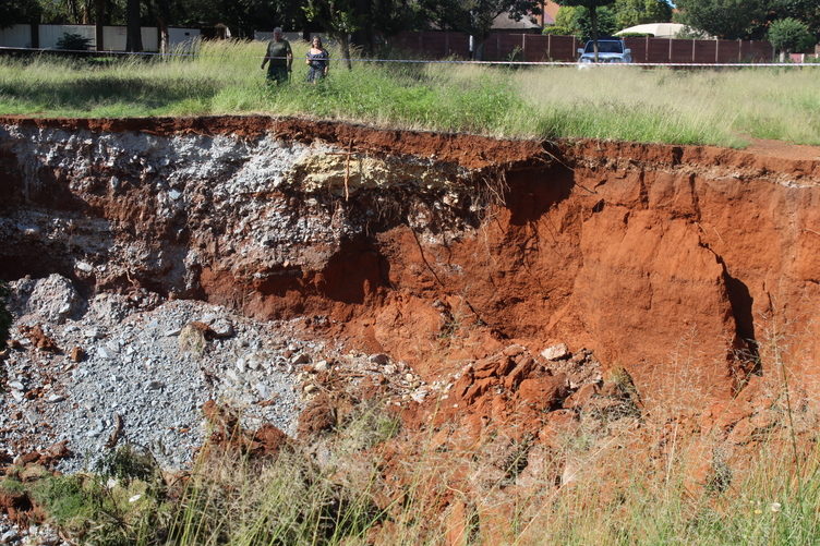The sinkhole is less than 80 metres away from houses in the area.