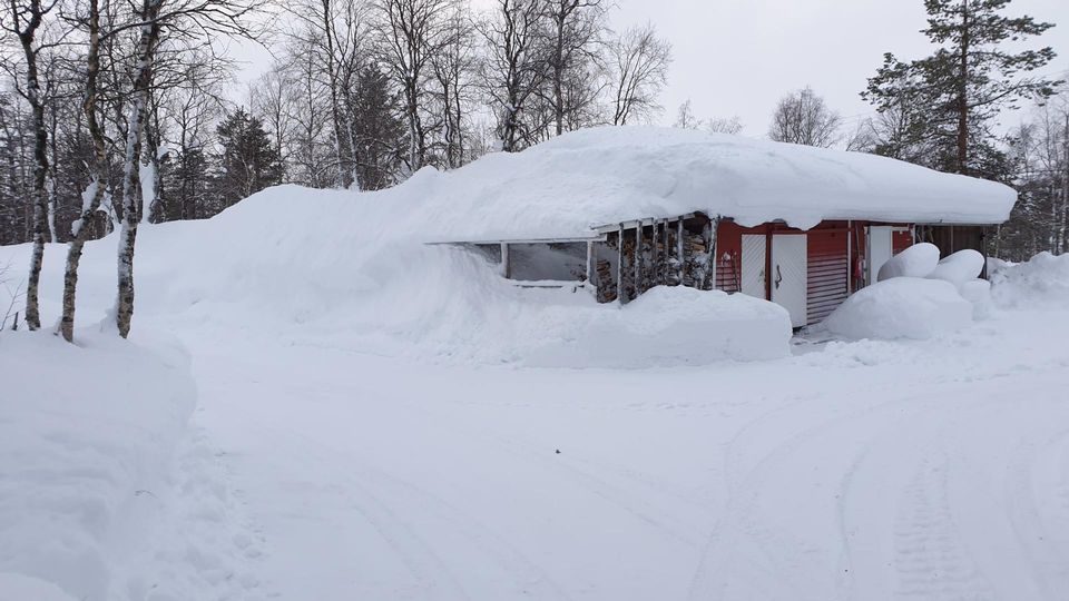 The village of Poka in Finnish Lapland has over 120cm of snow cover.