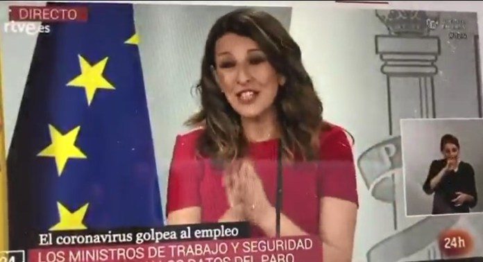 Patología Partidocrática,Ministra de Trabajo de España se ríe pese a los 10.000 muertos y los pésimos datos del paro