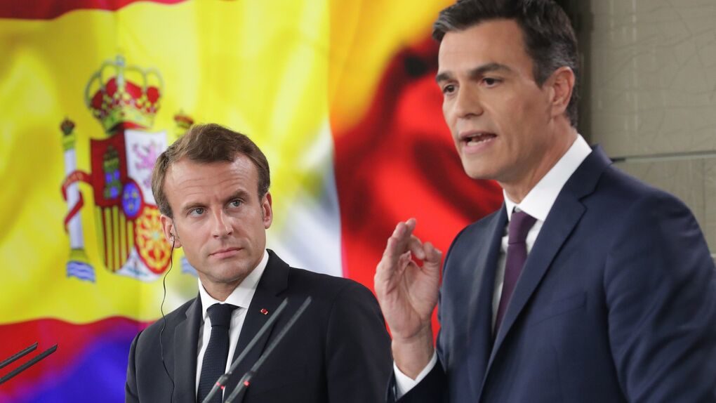 El presidente francés, Emmanuel Macron, y el presidente de España, Pedro Sánchez.