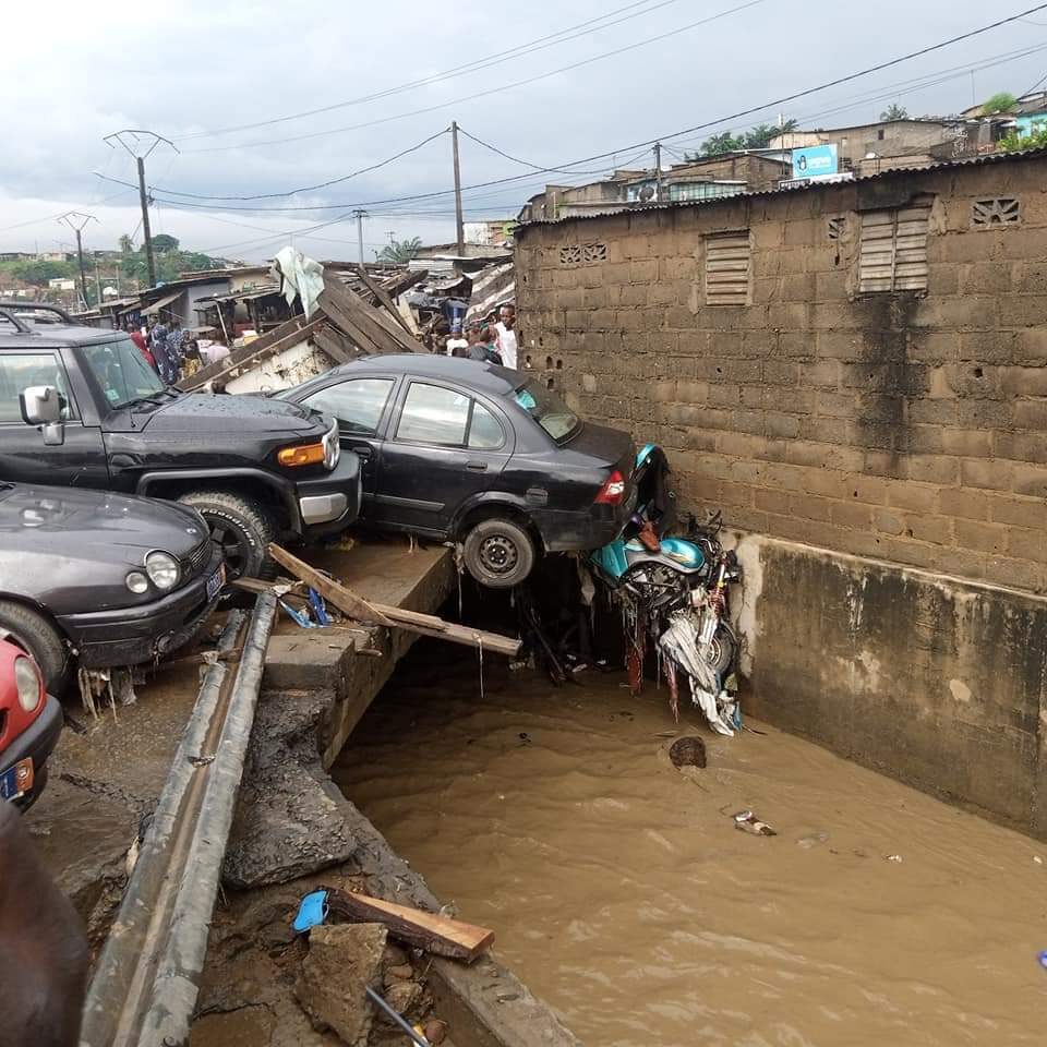 Flood damage in Abidjan, Côte d’Ivoire 22 October 2021.