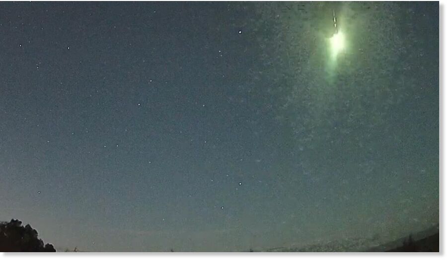 The fireball was captured entering the atmosphere above South Canterbury and North Otago.