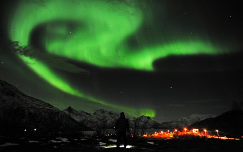 Aurora Boreal vista en Tromso, Noruega