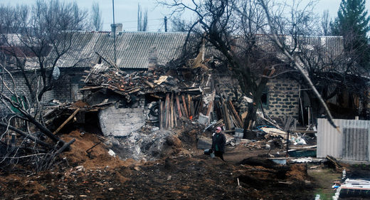 Consecuencias de uno de los mutiples ataques del Gobierno de Ucrania en Donbás.
