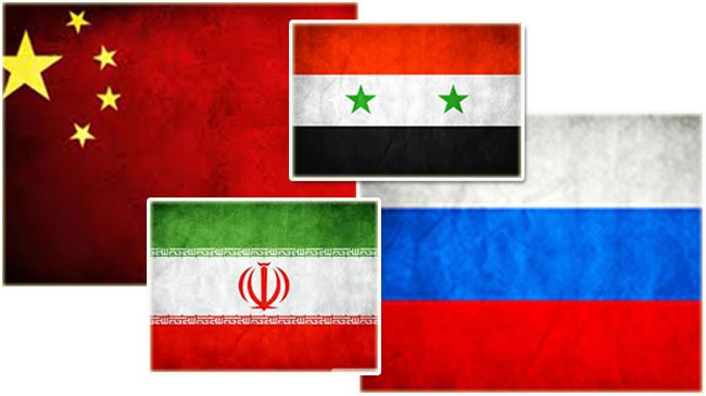 banderas china irán siria rusia