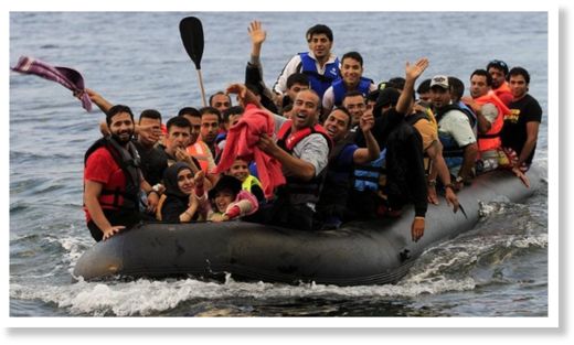 refugiados hacia Lesbos