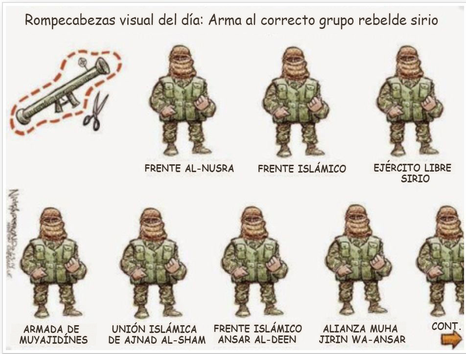 rebeldes moderados terroristas caricatura