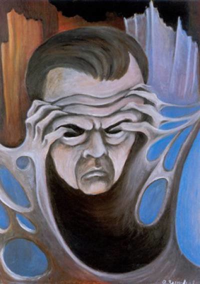 Zinoviev's famous self portrait - Thinking is painful
