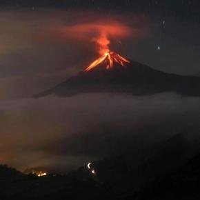 Volcan Tungurahua en Ecuador en activo. 