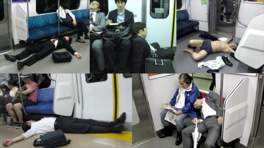 japoneses duermen transporte