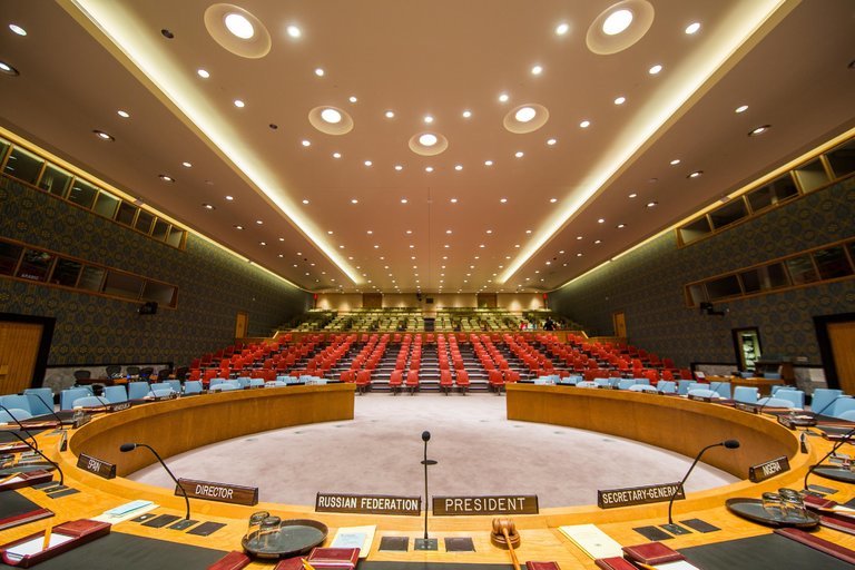 UN security coucil chamber ONU consejo de seguridad