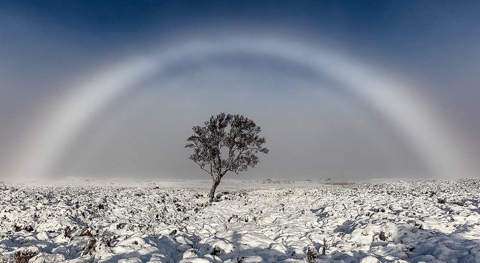 The beautiful fogbow which appeared during Storm Angus 