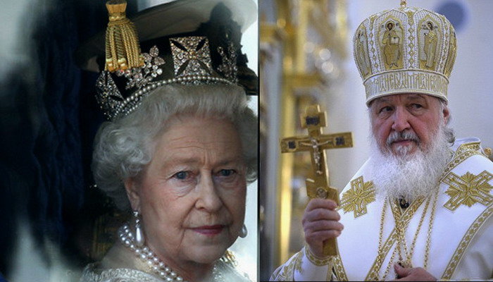 patriarca ruso Kiril con Isabel II