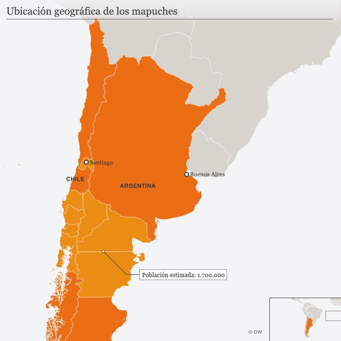 ubicación mapa Mapuches