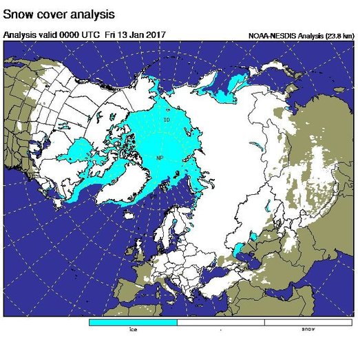 Hemisferio Norte completamente Congelado