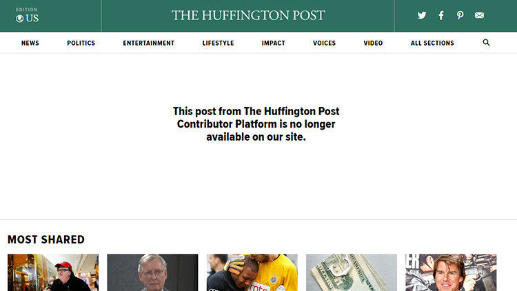 Captura de pantalla de The Huffington Post