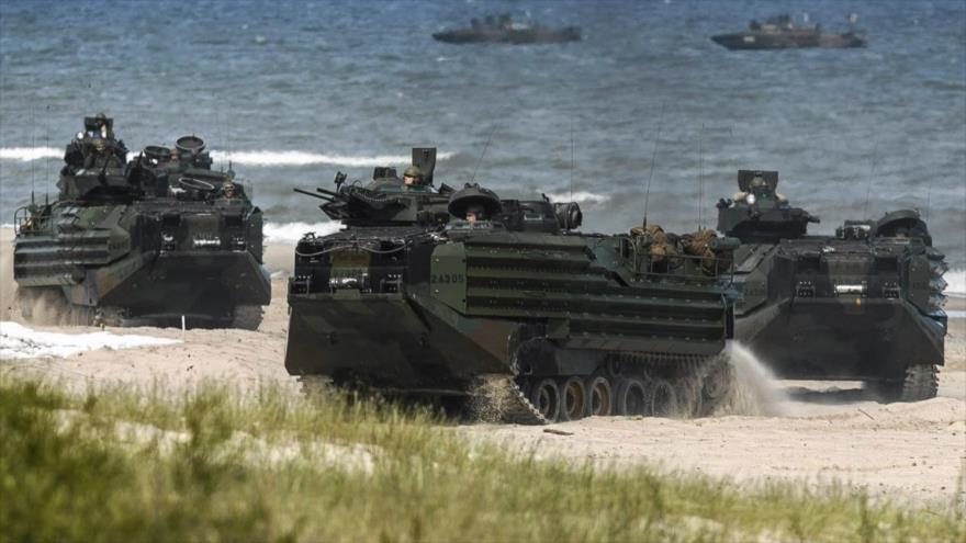 Las tropas de la OTAN durante la maniobra militar, conocida como BALTOPS, en el mar Báltico, Polonia, 17 de junio de 2015.