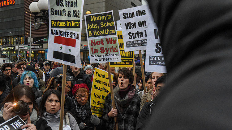 manifestación contra guerra siria