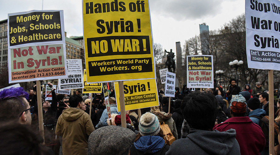 protesta contra guerra siria