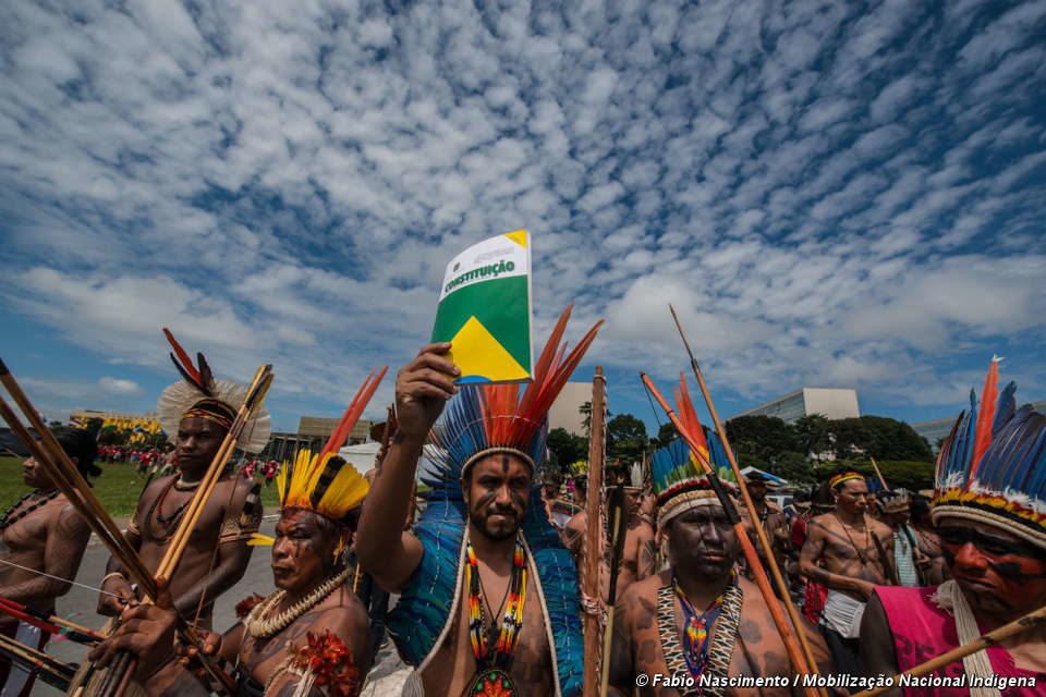 manifestación indígenas brasil