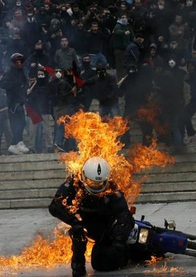 Represion protesta grecia