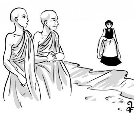 dos monjes mujer parabola zen