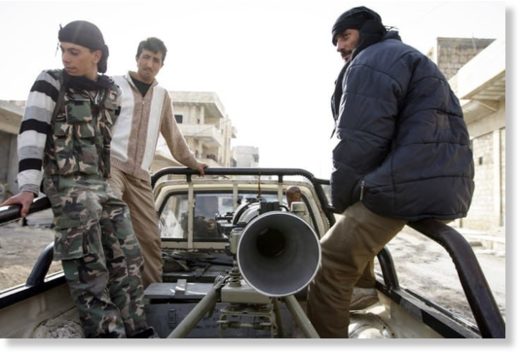 Syrian rebels with a SPG-9 rocket launcher in 2012.