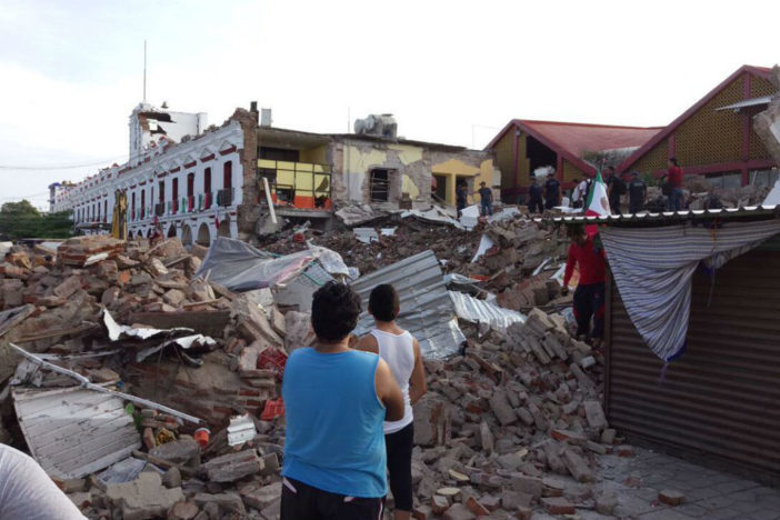 Estragos del temblor en Oaxaca.